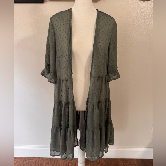 torrid Sweaters - Torrid Textured Sheer Gray Cardigan